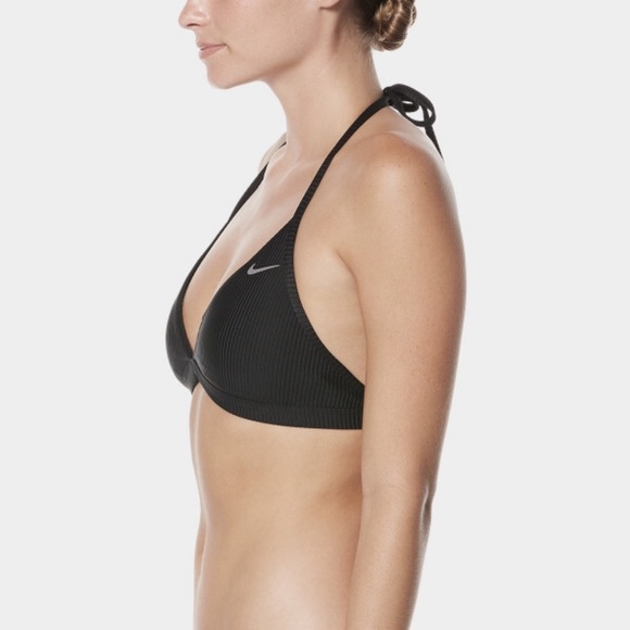 NIKE BLACK RIB BIKINI TOP & BOTTOM WOMEN TWO PIECE - Picture 4 of 6